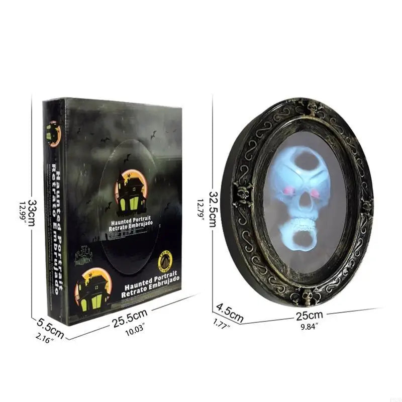 P82D Funny Haunted Mirror Halloween Motion Activated Scary Mirror Party Decoration Halloween Props Gift