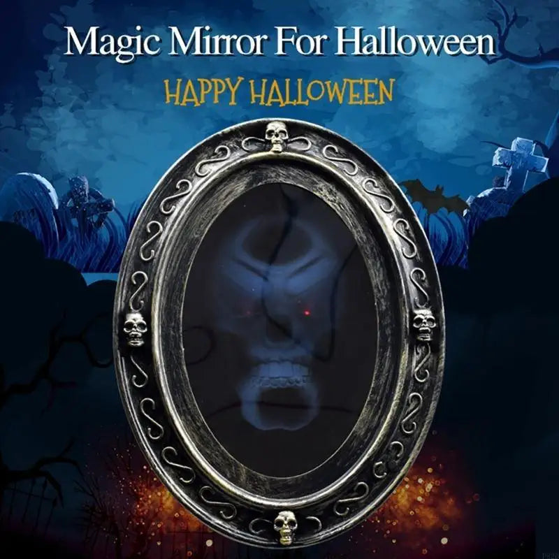 P82D Funny Haunted Mirror Halloween Motion Activated Scary Mirror Party Decoration Halloween Props Gift