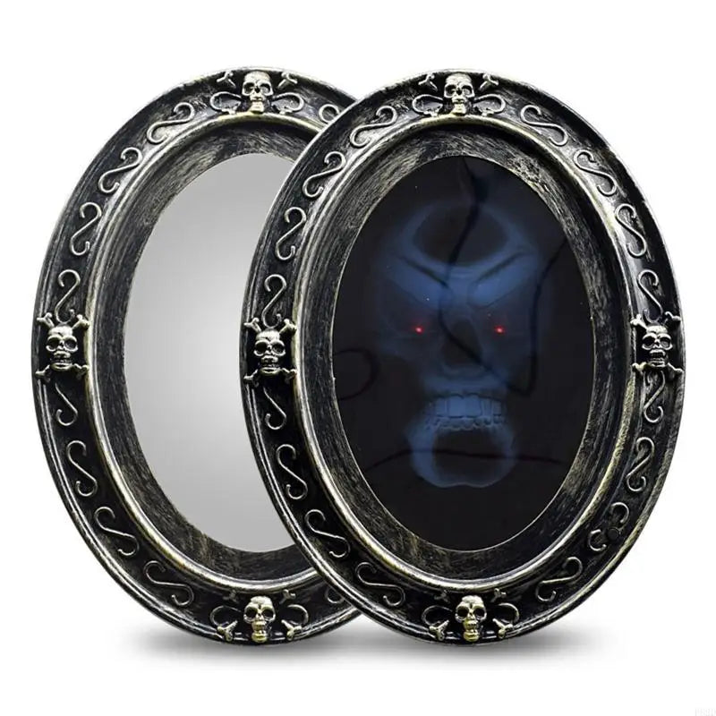 P82D Funny Haunted Mirror Halloween Motion Activated Scary Mirror Party Decoration Halloween Props Gift